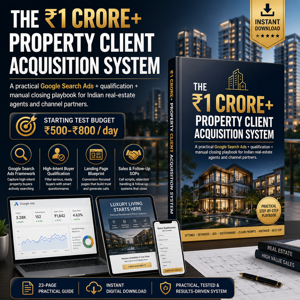 ₹1 Crore+ Real Estate Lead Generation System — Google Ads Playbook for Property Sales