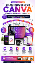 Canva Crash Course for Beginners – Learn Canva Fast & Create Stunning Digital Products