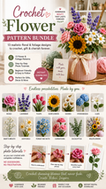 13 Crochet Flower Patterns Bundle | Realistic Roses, Sunflowers, Tulips & More | Beginner-Friendly PDF Download