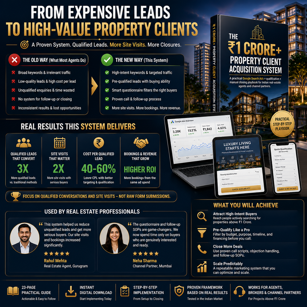 ₹1 Crore+ Real Estate Lead Generation System — Google Ads Playbook for Property Sales