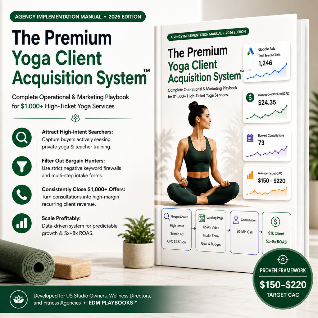 $1,000+ Yoga Client Acquisition Engine: Google Ads & Funnel Playbook (PDF Guide)