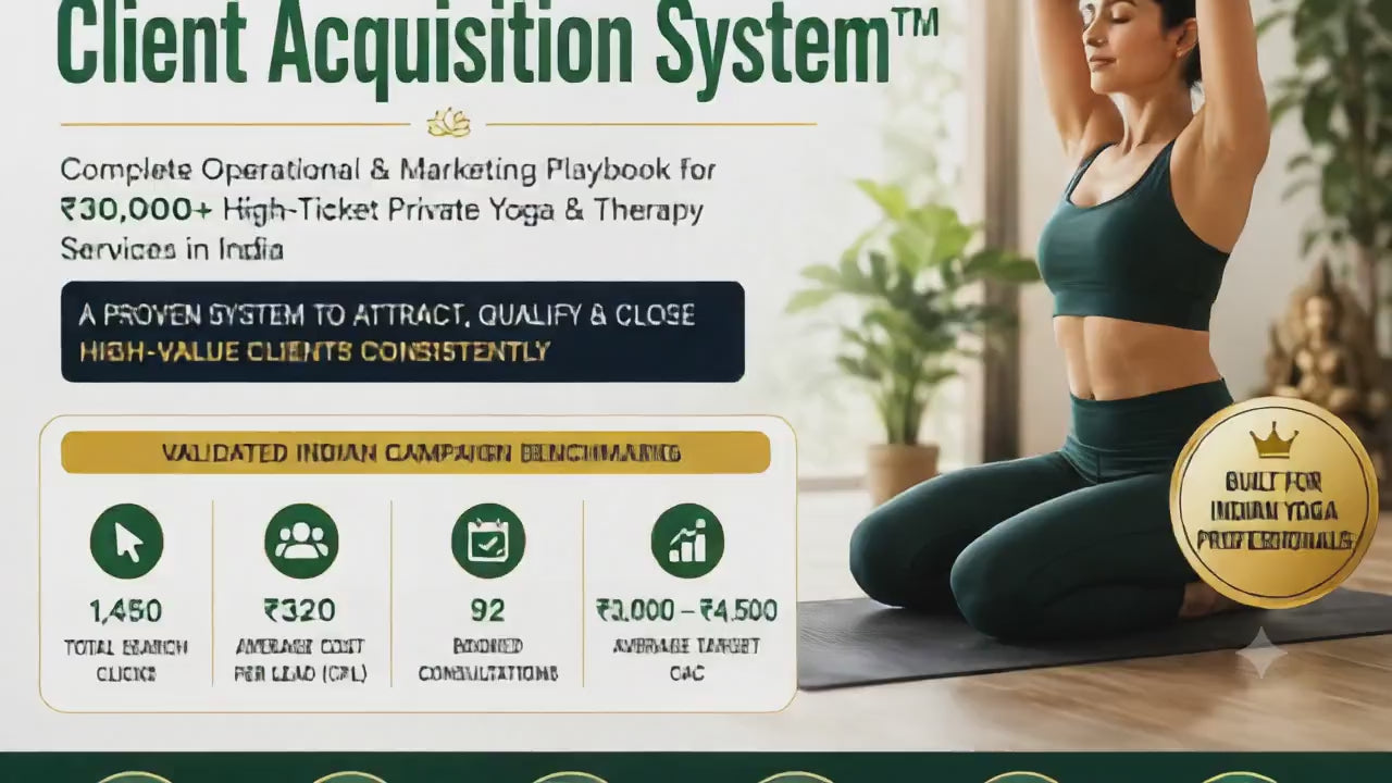 Scale to ₹2,00,000+/Mo: High-Ticket Yoga Client Acquisition System™