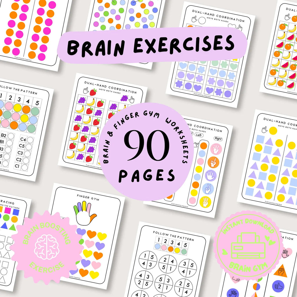 90 Pages Brain Finger Gym Worksheets